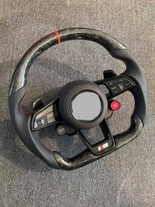Volante Deportivo de Fibra de Carbono y Cuero para <span class=keywords><strong>Audi</strong></span> R8/A4/A5/A6/A7/RS3/RS6/RS7/C7/C8/B9/B9.5/S3/SQ5/Q3/Q7/Q8/A3/<span class=keywords><strong>B7</strong></span>/8V/S4/S5/RS3/<span class=keywords><strong>RS4</strong></span>/RS5/Q5 - Product Image 2