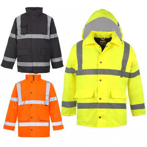 Chaqueta DE SEGURIDAD reflectante de <span class=keywords><strong>alta</strong></span> <span class=keywords><strong>visibilidad</strong></span> ANSI Clase 3 EN ISO Clase 3 impermeable a prueba de viento invierno transpirable 300D Oxford ropa - Product Image 1