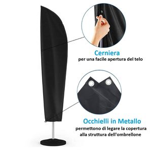 Copertura Protettiva per Ombrellone a Braccio 30/45x220 cm in Poliestere Impermeabile con Occhielli e Cerniera - Product Image 3