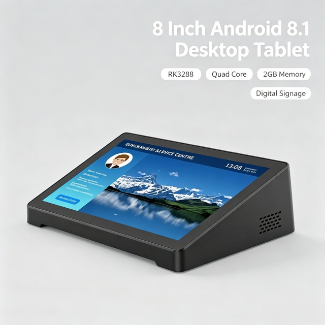 8 Inch Android 8.1 RK3288 Quad Core Tablet Payment Desktop Digital Signage with 2GB Memory Capacity
