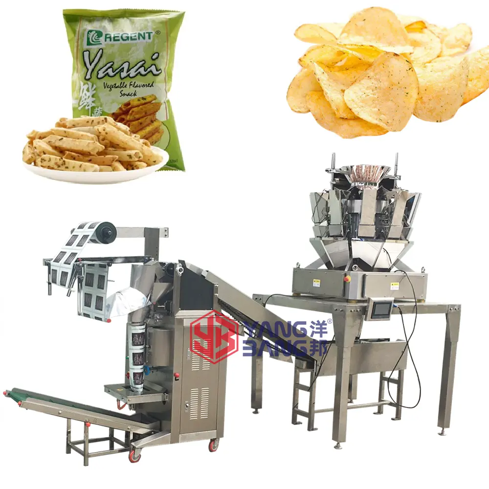 Automatic Snack Potato Chips Pipoca Banana Chips French Fries Sachet Pesando Embalagem Máquina De Embalagem Com Nitrogênio
