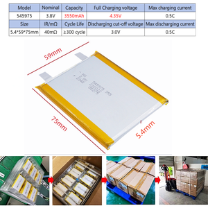 Yüksek Kaliteli 545975 3.8V 3550MAH Şarj Edilebilir Lipo4 Depolama eve Lifepo4 Pil Hücresi Özelleştirilebilir Şekiller 3.85V Lityum Pil - Product Image 2