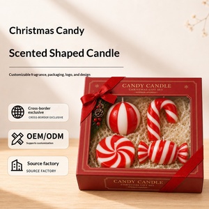 Custom Handmade Christmas Ball <strong>Candy</strong> <strong>Cane</strong> Shape Christmas <strong>Candles</strong> for Festival Decor Fragrance Xsmas Gift Box Scented <strong>Candles</strong> - Product Image 3