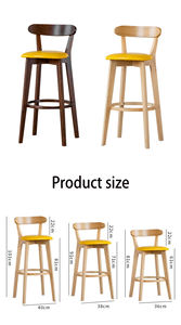 Tabourets de bar en bois massif de frêne, vente chaude, <span class=keywords><strong>pas</strong></span> <span class=keywords><strong>cher</strong></span>, comptoir de bar moderne, chaises de salle <span class=keywords><strong>à</strong></span> manger rondes, meubles, taburetes de bar - Product Image 6