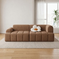 Canapé à assise profonde en tissu velours côtelé, mousse à mémoire de forme confortable, compressé sous vide, livré en boîte, sans assemblage requis