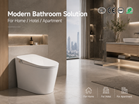 Bidet WC intelligent automatique électronique de style japonais, en céramique monobloc de luxe, forme œuf carré, avec télécommande, siphon en S pour salle de bain