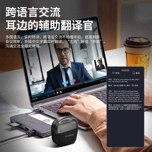 Casque de traduction vocale en temps réel sans fil Bluetooth Hyundai Space Y3pro Smart Ai pour les réunions d'affaires - Product Image 1