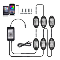 15 luces Led de roca blanca pura para coche Underglow 8pods luz APP Control remoto Mini luces de chasis Rgb para coche camión Atv