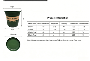 Contenedores de Plástico Biodegradables Estándar para Viveros, Macetas de 1-25 Galones con Orificios de Drenaje para una Gestión Agrícola Sistemática - Product Image 5