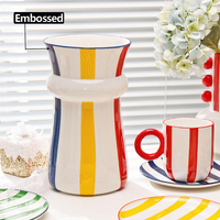 Service de table en porcelaine LovingHome, assiettes et bols colorés, assortiment pour 12 personnes, compatible lave-vaisselle et four.