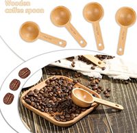 Cuillère doseuse en bois écologique classique de haute qualité pour café moulu, grains, thé, soupes, cuisson et mélange – Vente en gros