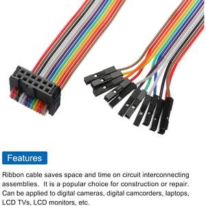 Cable plano flexible Meccanixity Rainbow de 12 pines con paso de 2.54 mm, conector FFC/FPC para cables de puente de protoboard - Product Image 3