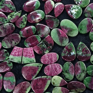 MAHNAJ GEMS Natural Ruby Zoisite Pair Oval Cabochons Polished Flatback Loose Gemstone Lot for Earrings & Jewelry Making , JAIPUR - Product Image 4