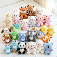 Assortiment de peluches de 8 pouces en gros, animaux en peluche doux pour machine à griffes et distributeur automatique