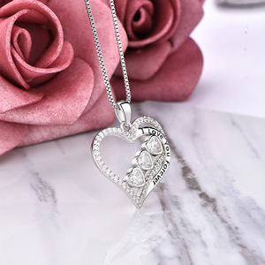 שרשרת נשים moissanite שרשרת עיצוב חלולה אופנתי ומינימליסטי עם תליון מוטה לבן שרשרת אהבה אמיתית - Product Image 5