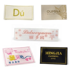 Etichetta personalizzata ad alta densità 3d <span class=keywords><strong>logo</strong></span> con stampa termica satinata per la cura dell'etichetta intrecciata per l'abbigliamento - Product Image 5