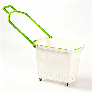 Chariot de courses 340L pour supermarché, robuste, en treillis métallique chromé, grande capacité, avec roulettes pivotantes silencieuses, kit pour usage en épicerie - Product Image 3
