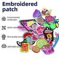 Patchs brodés personnalisés à sequins sur le thème des fruits d'été, motifs mignons pastèque, crème glacée, cocktail, à thermocoller pour vêtements, sacs, chapeaux