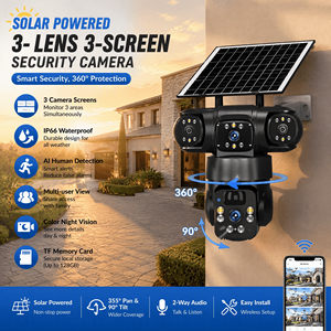 Caméra de sécurité extérieure sans fil HIKWIFI 3 objectifs 4G 6K à énergie solaire IP66 CMOS Pan-Tilt PTZ V380 <span class=keywords><strong>Pro</strong></span> 12MP avec audio bidirectionnel - Product Image 5