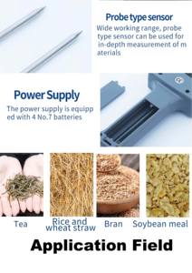 เครื่องวัดความชื้นดิจิตอล0-80%, เครื่องวัดความชื้นอาหารสัตว์ดิจิทัลพร้อมหัววัดยาวสองหัว - Product Image 6
