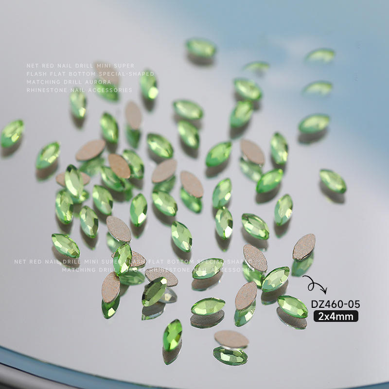 (PD-2) Apple Green Flat Bottom drill [2&4 horse eyes] 50 pieces