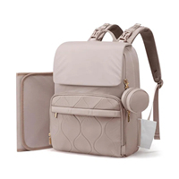 Mochila Elegante para Mujer, Bolsa de Pañales para Viaje, Bolsa de Bebé Portátil con Cambiador y Soporte para Chupetes