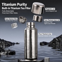 Thermos en titane pur avec infuseur à thé magnétique, 430 ml, avec logo personnalisé, léger, idéal pour les voyages, coffret cadeau