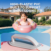 Bouée de natation ronde auto-gonflable en PVC avec poignées, étanche et portable pour piscine, plage et lac, divertissement aquatique en plein air