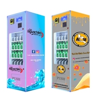 Petite machine distributrice de boissons, de collations et de produits de beauté à monnayeur pour centres commerciaux et galeries.