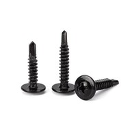 Vente chaude Vis autoperceuses à tête plate large plaquées noir sur mesure, Fixations à tête trapézoïdale modifiée en acier au carbone et acier inoxydable
