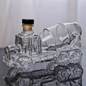 Bình rượu whisky thủy tinh kiểu dáng hiện đại hình dạng tùy chỉnh với LOGO, giá để rượu độc đáo thiết kế hình ô tô - Product Image 2