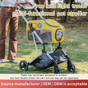 बड़े आकार का एल्यूमिनियम डॉग ट्रॉली पोर्टेबल पालतू घुमक्कड़ डॉग शो केज 4 पहियों वाला पालतू कैरियर - Product Image 2