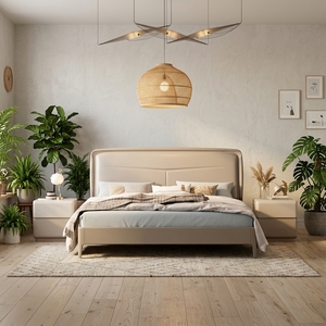 Lit double de luxe moderne italien de grande taille pour chambre principale, appartement ou hôtel - Product Image 1