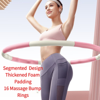 Cerceau de fitness lesté pour adultes, réglable et détachable, avec 16 nœuds de massage, rembourrage en mousse souple, durable et antidérapant pour la taille