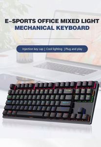 High Quality 87 <b>Keys</b> Anti-Ghost Mechanical Keyboard Waterproof Colorful LED Backlit Full Metal <b>Panel</b> for PC Gaming Laptop USB - Product Image 6