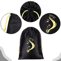 Stockage de perruques Sacs de perruque en satin de soie avec emballage de cintre Extensions de cheveux et perruques et faisceaux pour salon à domicile