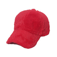 Moda al aire libre de piel sintética engrosada sombrero curvas ala ajustable esponjoso clásico cálido lana gorra de béisbol sombrero