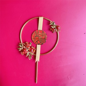 ท็อปเปอร์เค้กอะคริลิคตกแต่งวันเกิดลายดอกทับทิมผสมน้ำผึ้งและความหวาน - Product Image 4