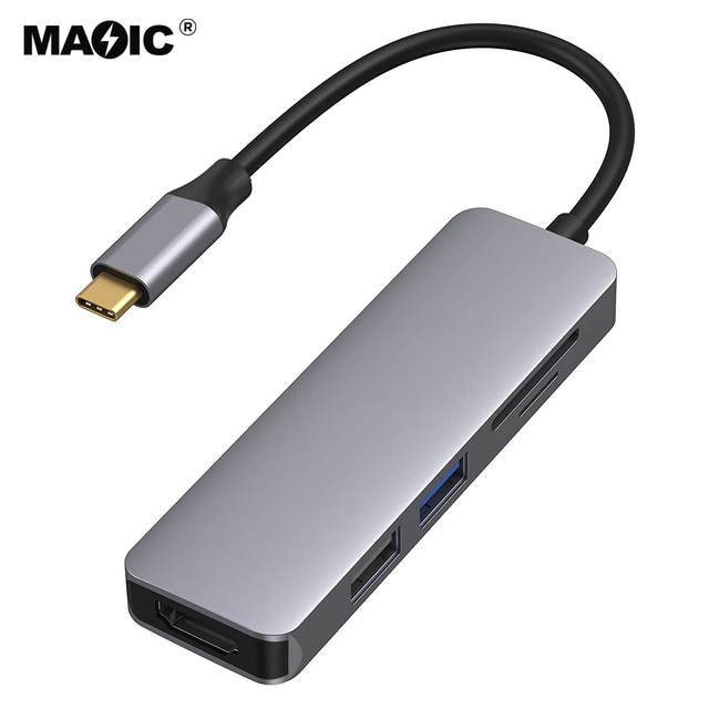 Wholesale High Quality 5 in 1 USB Type C Hub with 4K 30Hz HDMI SD TF Card Reader USB 3.0 USB 2.0 for MacBook Pro