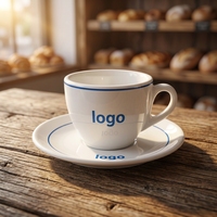 Tasses et soucoupes en céramique personnalisées pour café, cappuccino, expresso, latte, 50 ml, 80 ml, 140 ml, pour la vente en gros