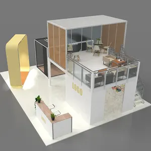 Exhibition 2 Floor Story Show Trade Two-Storey Stand With Lounge Booths Two System Heavy Duty Fair Stand Easy Double Deck Booth