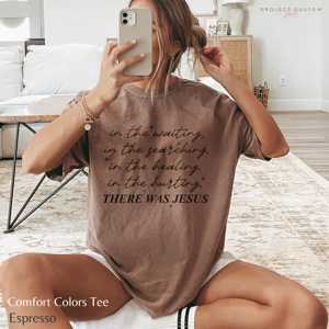 Maglietta Boho Cristiana OEM ODM con scritta 'There Was Jesus', T-shirt Religiosa, Regalo per Amici della Chiesa, Maglietta Motivazionale per Donne, Trendy F - Product Image 4