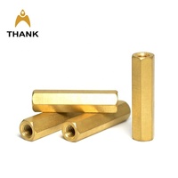 MERCI # 4 # 6 # Entretoise de raccordement longue hexagonale en laiton passivé UNC 8-32 6-32 4-40, longueur 5-20 mm