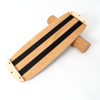 Planche d'équilibre pour adultes, design Surf Gym Roller, pour entraînement sportif, planche d'équilibre Surf Wobble avec rouleau en liège, en bois