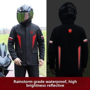 Impermeabile Riflettente Personalizzato per Moto/<span class=keywords><strong>Bici</strong></span> Elettrica, Set Giacca e <span class=keywords><strong>Pantaloni</strong></span> in Poliestere, per Consegnatori - Product Image 2