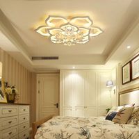 Plafonnier moderne personnalisé, nouveau design en forme de fleur de lotus, lampe de plafond en cristal LED pour chambre à coucher