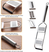 Râpe manuelle multifonction 3-en-1 en acier inoxydable pour la maison et la cuisine, coupe-légumes réglable, gadgets de cuisine