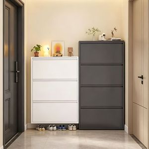 Factory Custom Slim Flip Top Steel <b>Shoe</b> Cabinet Dustproof Hidden <b>Shoe</b> Organizer Wall Mount Modern Entryway <b>Shoe</b> Rack For Home - Product Image 1