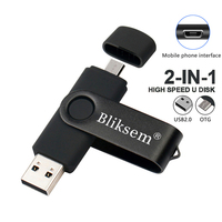 USB Flash Drive kecepatan tinggi, 128GB tipe-c 3.0/2.0 USB flash Drive baru 16GB 64GB 32GB 8GB komputer seluler berputar OTG Metal USB Flash