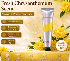 Crema de Manos de Crisantemo de Marca Privada, Logotipo Personalizado, Empaque Personalizado, Fabricante OEM, Loción Hidratante Refrescante No Grasosa - Product Image 1